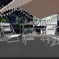 Neon Lit Circular Entertainment Stage With FLAX Logo Sound System And Colorful Lighting