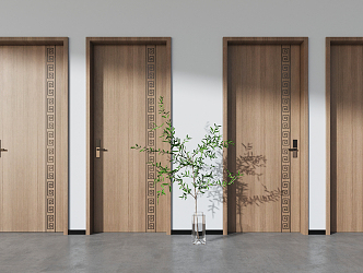 New Chinese Style Flat Door 3d model