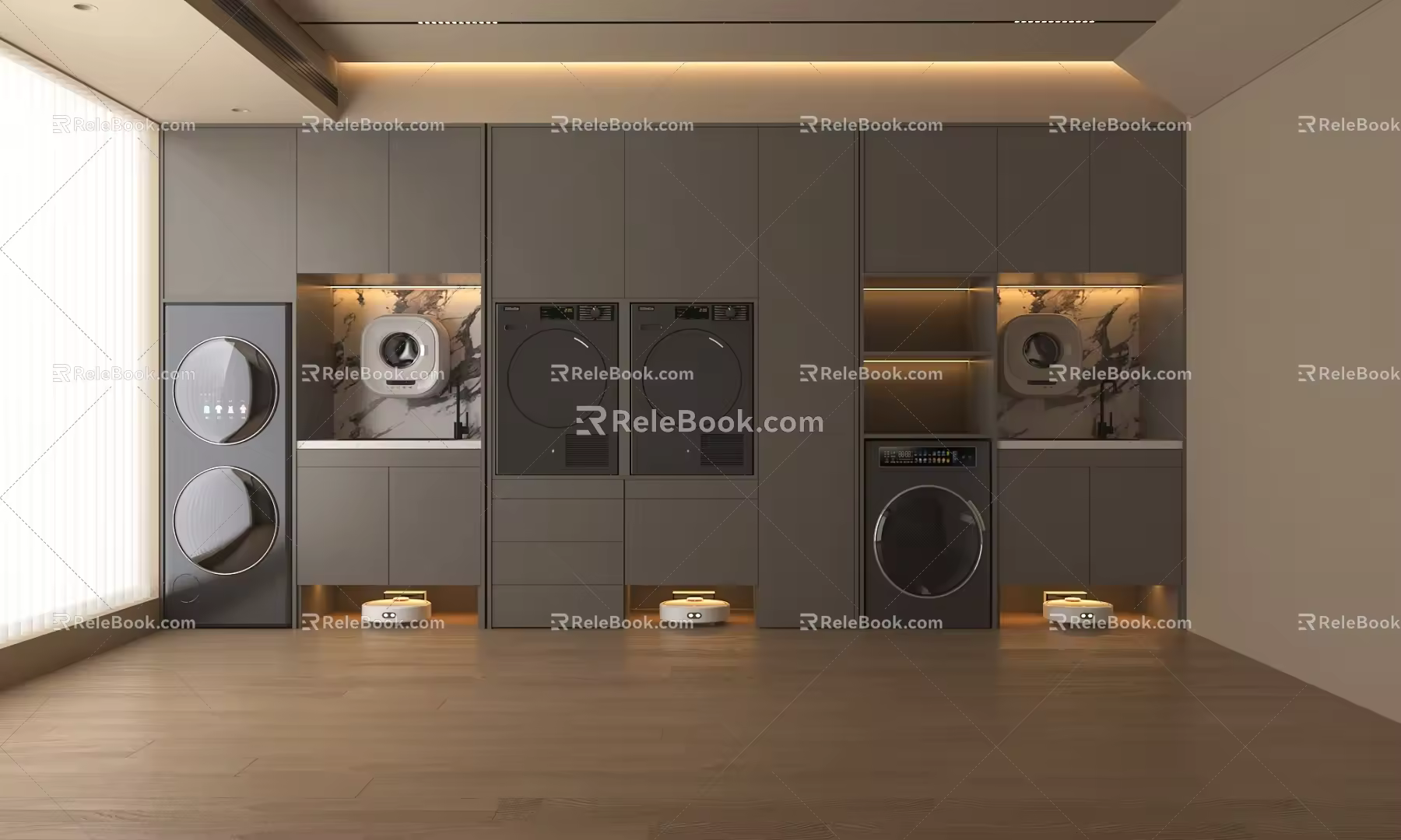 Balcony cabinet washing machine cabinet washing machine sweeping robot 3d model