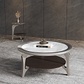 Modern coffee table circle several kinds of combination 3d model