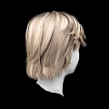 Blonde Wavy Short Hair Wig On White Mannequin Head