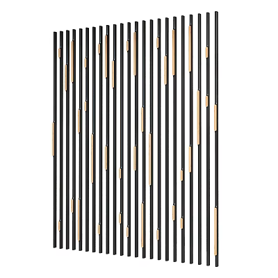 Modern Wall Lamp Design With Black White Stripes And Golden Decorative Strips 3d model