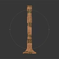 Ancient Decorative Tower Structure With Multi Layered Carved Design And Base 3d model