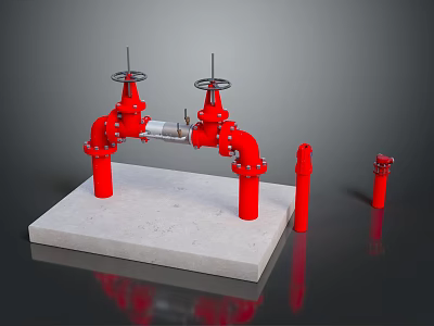 Pipe water pipe valve iron pipe fitting flange tee joint pipe water pipe valve 3d model