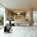 Luxury Basement Interior With Marble Floor Armchair Plants And Skylight