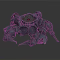 Dark Gray Organic Mechanical Structure With Circular Organs And Hair Like Appendages