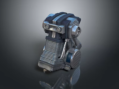 Mechanical Game Movie Character With Metallic Armored Design And 3D Mechanical Features 3d model