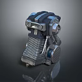 Mechanical Game Movie Character With Metallic Armored Design And 3D Mechanical Features