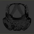 Black Protective Gas Mask With Clear Goggles For Respiratory Safety Gear