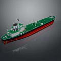 Green Deck Red Hull Maritime Vessel With White Superstructure And Antennas