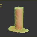 Red Burned Candle with Melted Wax Dripping on Black Surface Daily Living Item