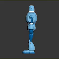 Blue Robot 3D Model Design With Shiny Surface And Stylized Joints Toy Figurine