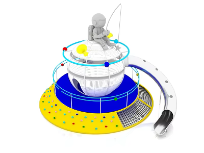 Outdoor non-standard large non-standard children's play equipment non-standard planet outdoor large non-standard children's activity venues 3d model