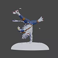 Game And Movie Character 3D Model Design With White Blue Outfit And Fantasy Elements