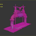 Commercial Pipeline Valve Equipment With Red Blue Structure And Concrete Base