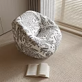 Lazy Sofa Single Sofa Leisure Chair Sofa Stool 3d model