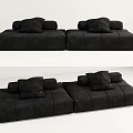 Modern Black Modular Sectional Sofa With Plush Cushions And Contemporary Design