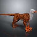 Mythical Hybrid Creature Sculpture With Dinosaur Body Leopard Print Eagle Head And Orange Claws