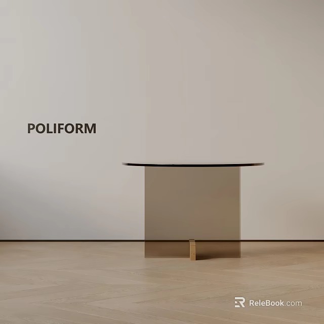 Poliform Modern Side Table With Sleek Black Top And Minimalist Structure 3d model