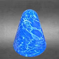 Blue Cone Shaped Object With Water Ripple Texture Against Gray Background