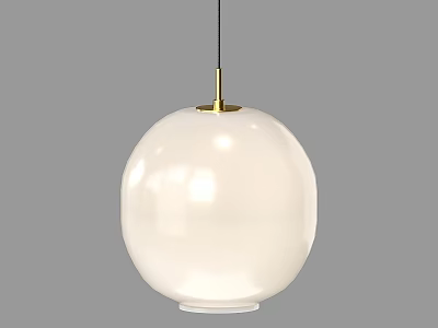 Modern Minimalist Pendant Light With White Globe Shade Gold Metal Ceiling Mount Design 3d model