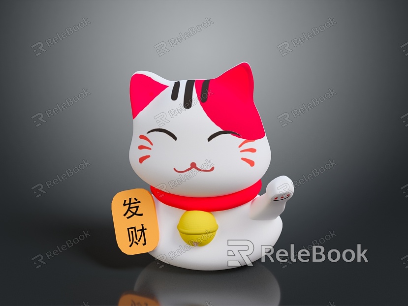 Lucky Cat Kitten Funny Lucky Cat Kitten Carving Lucky Cat Carving Ornaments Carving Crafts model