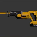 Yellow And Black Battery Powered Reciprocating Saw With Ergonomic Handle For Cutting Work