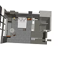 Modern Hotel Guest Room Interior With Comfortable Bed Nightstand And Table Lamp
