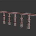 Classical Stone Fence With Ornate Columns And Textured Surface For Garden Decoration