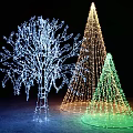 Lighted Tree Shaped And Cone Shaped Decorative Structures For Outdoor Illumination 3d model