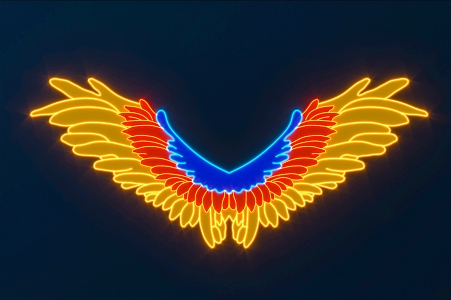 wings neon wings decorative lights 3d model