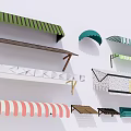 Various Colorful Garden Awnings With Striped And Geometric Designs For Outdoor Decor
