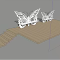 Butterfly Shaped Landscape Seats In Rice Fields With Mountain Backdrop And Natural Scenery