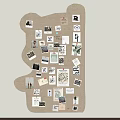 Cute Bear Shaped Photo Wall Decorated with Small Photos and Memory Cards