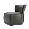 Modern Leather Accent Chairs in Brown and Dark Gray Featuring Rounded Comfortable Design 3d model