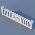Carved Decorative Railing Featuring Classical Ornate Patterns Vertical Bars And Smooth White Surface 3d model