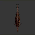 Stegosaurus Dinosaur Model With Red Spines And Orange Body On Reflective Gray Background