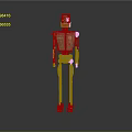Green Standing Robot With Metallic Joints Chest Emblem And Detailed Limbs