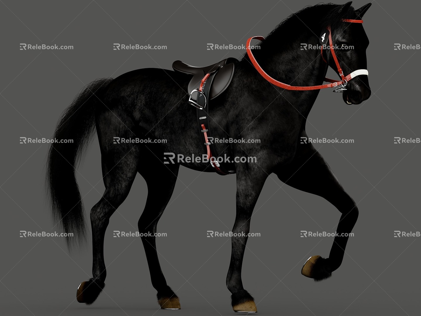 Dark Horse War Horse Martyr Horse Wild Horse Sweat Blood BMW Realistic Horse Maxima 3d model