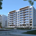 Modern School Building Featuring Multi storey Design Glazed Windows Balconies And Landscaped Gardens