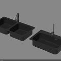 Black Kitchen Sinks Double Bowl And Single Bowl Models With Chrome Faucets