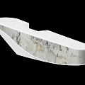 Modern Reception Desk With Sleek Curved Design And Natural Marble Texture