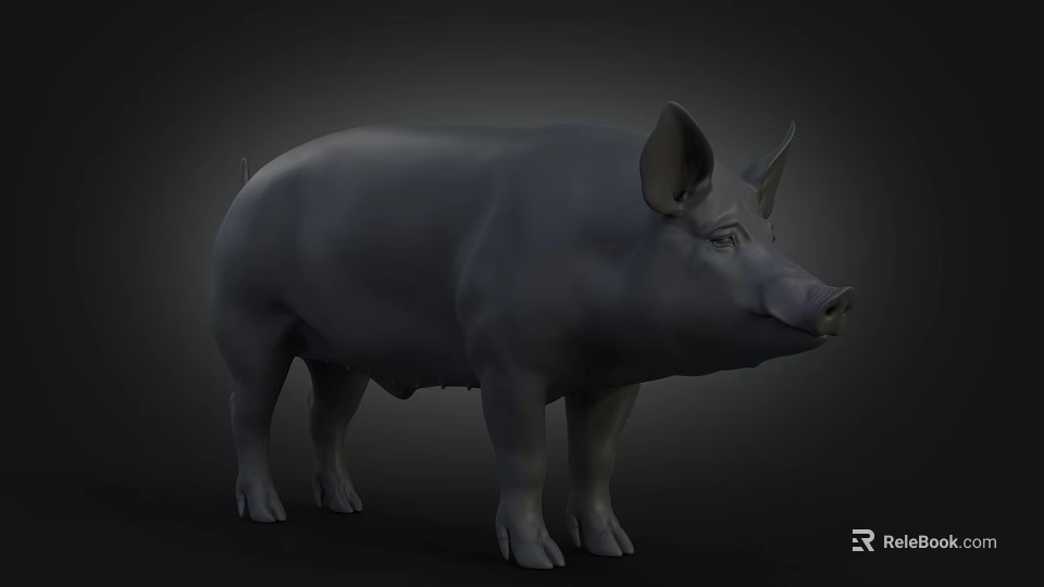 Realistic 3D Rendered Gray Reptile Model With Dark Background Texture Details 3d model