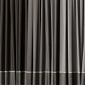 Elegant Gray Curtains With Gold Trim And White Sheer For Window Decoration