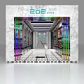 Modern Luxury Boutique Interior With Glass Display Shelves Patterned Flooring And Lighting Fixtures