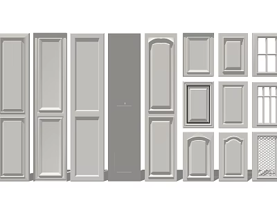 Various Styles Of Interior Doors With Different Panel And Glass Designs 3d model