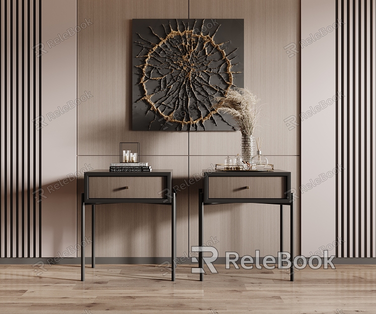 Modern Bedside Cabinet Decorative Ornaments model