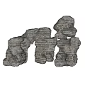Natural Textured Stone Garden Decorative Ornaments With Stacked Rock Structures For Landscaping