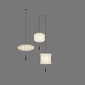 Modern Pendant Lights With Rectangular Shades Hanging In Pair For Home Interior Decor 3d model
