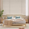 Light Nordic Style Soft Upholstered Double Bed With Solid Wood Frame For Cozy Bright Bedroom